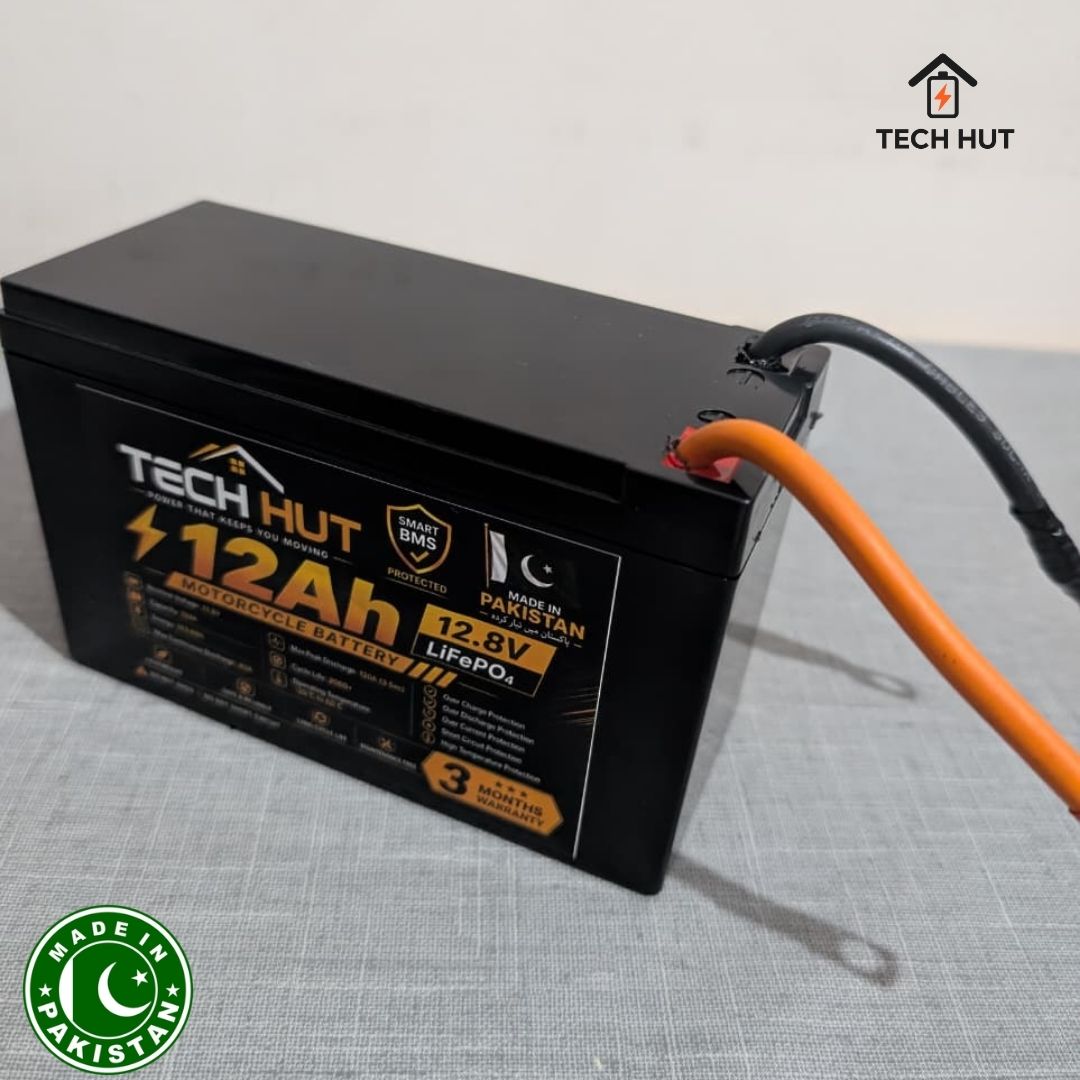 12.8V LiFePO₄ Motorcycle Battery | 6Ah & 12Ah | Smart BMS | 3 Months Warranty - Tech Hut