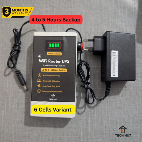 12 V WiFi Router UPS – Works with Standard & Fiber Routers | Adapter Included | 3 Months Warranty - Tech Hut