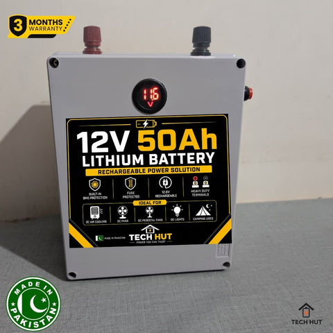 12V Lithium-Ion Battery | 20Ah, 30Ah, 40Ah & 50Ah Rechargeable Battery | Built-in 40A BMS | 12.6V DC Battery for Fans, Coolers & LED Lights | Charger Included | 3 Months Warranty