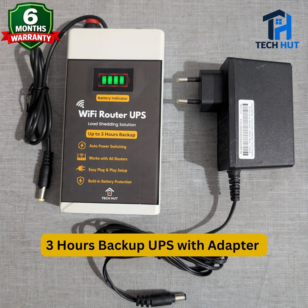 12V WiFi Router UPS | 3 & 5 Hours Backup | 6 Months Warranty - Tech Hut