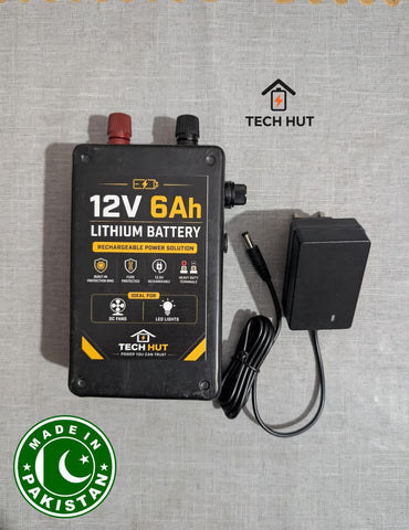 12V Lithium Battery Pack with Charger | 4Ah & 6Ah Variants | For Mini 12 V Fans & Lights