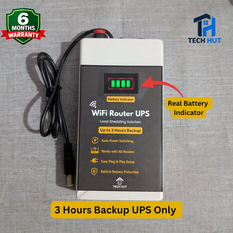 12V WiFi Router UPS | 3 & 5 Hours Backup | 6 Months Warranty - Tech Hut