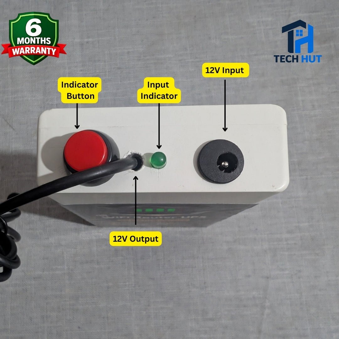 12V WiFi Router UPS | 3 & 5 Hours Backup | 6 Months Warranty - Tech Hut