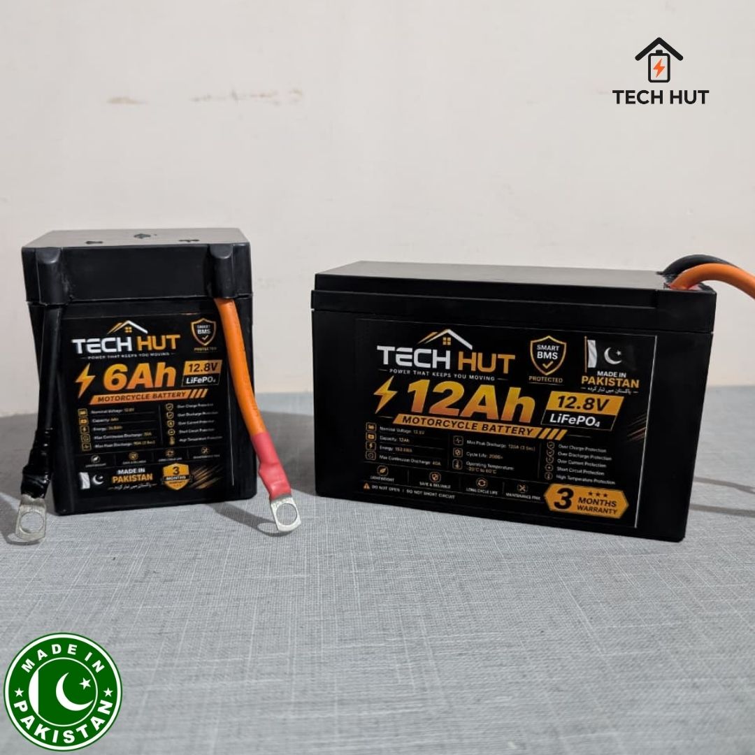 12.8V LiFePO₄ Motorcycle Battery | 6Ah & 12Ah | Smart BMS | 3 Months Warranty - Tech Hut