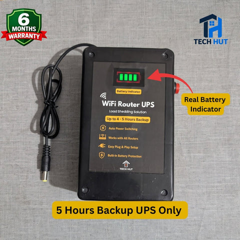 12V WiFi Router UPS | 3 & 5 Hours Backup | 6 Months Warranty - Tech Hut