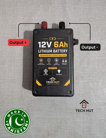12V Lithium Battery Pack with Charger | 4Ah & 6Ah Variants | For Mini 12 V Fans & Lights