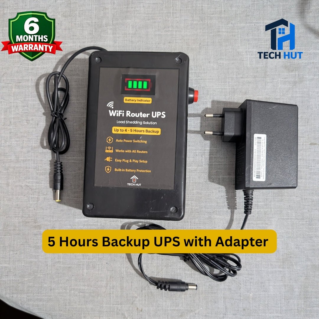 12V WiFi Router UPS | 3 & 5 Hours Backup | 6 Months Warranty - Tech Hut