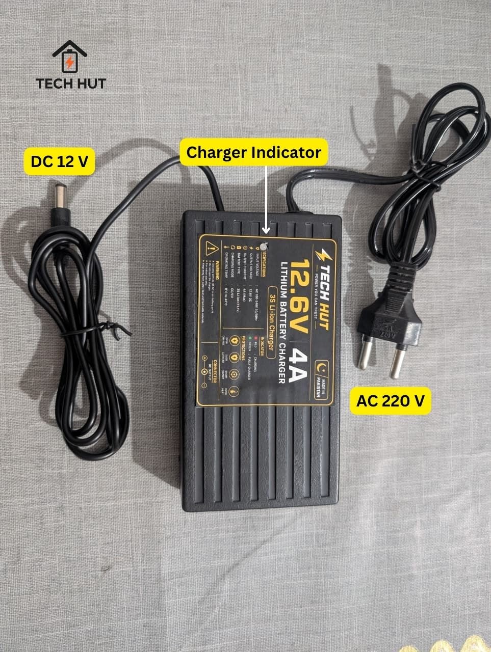 12V 20Ah Lithium-Ion Rechargeable Battery | Built-in BMS | 12.6V DC Battery for Fans, Coolers & LED Lights | Charger Included | 3 Months Warranty - Tech Hut