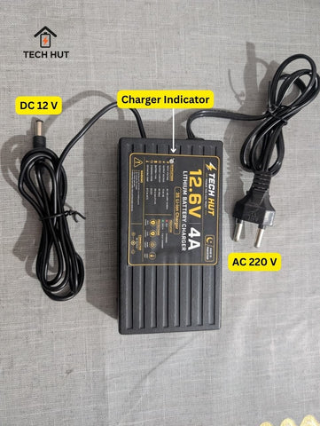 12V 20Ah Lithium-Ion Rechargeable Battery | Built-in BMS | 12.6V DC Battery for Fans, Coolers & LED Lights | Charger Included | 3 Months Warranty - Tech Hut