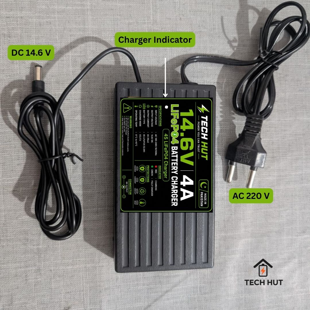 12V LiFePO₄ Battery | Premium Lithium Iron Phosphate Battery with Charger & BMS Protection | 6 Months Warranty - Tech Hut