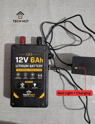12V Lithium Battery Pack with Charger | 4Ah & 6Ah Variants | For Mini 12 V Fans & Lights