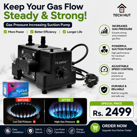 Gas Pressure Increasing Suction Pump TX-2000G | Boost LPG Gas Flow & Flame Performance